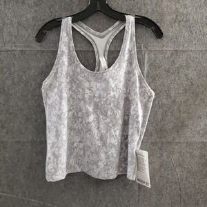 Lululemon Tank Sz 14 Gray White Snakeskin Print Athletic Racerback Performances